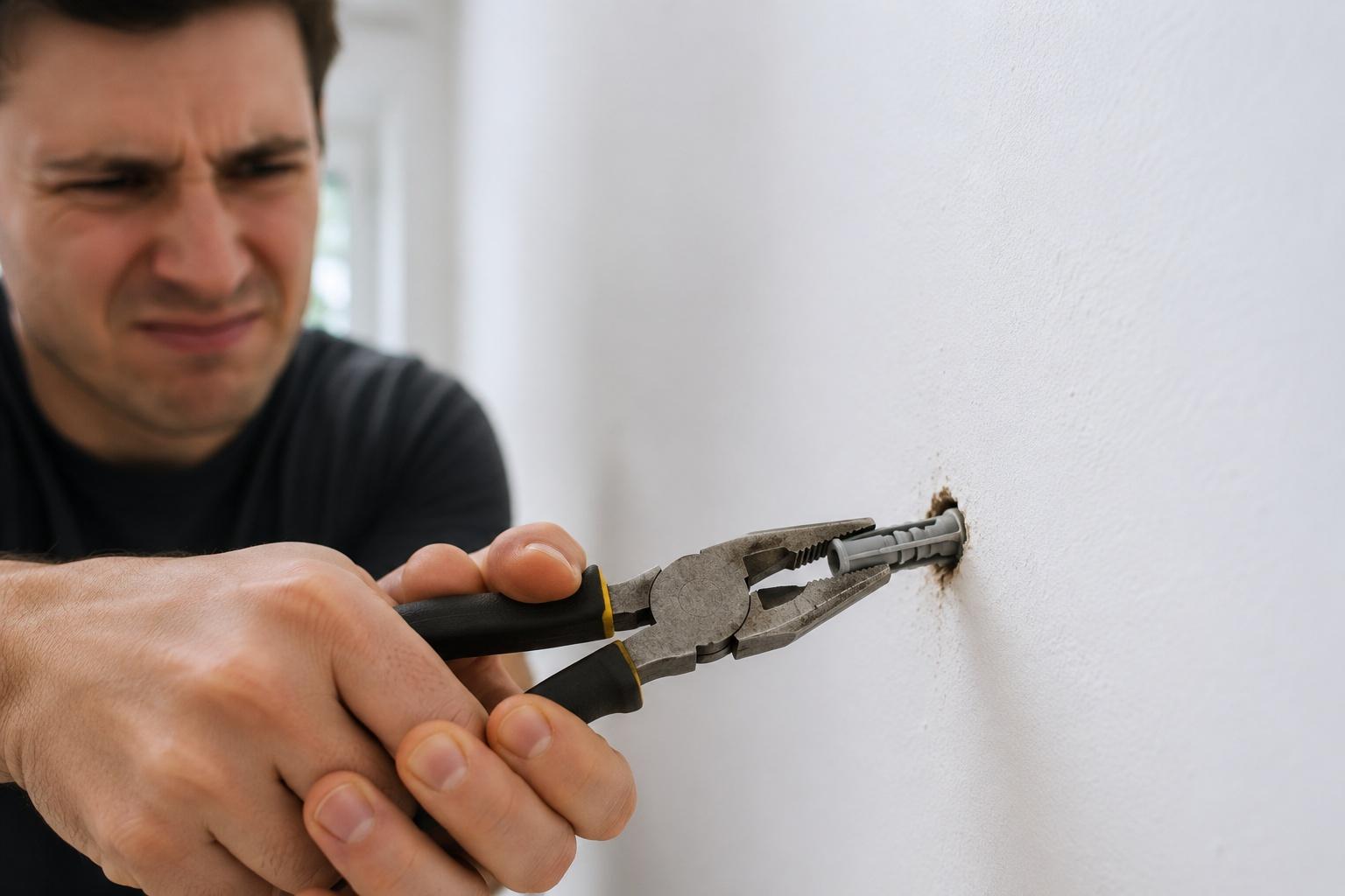 Dübel aus der Wand ziehen