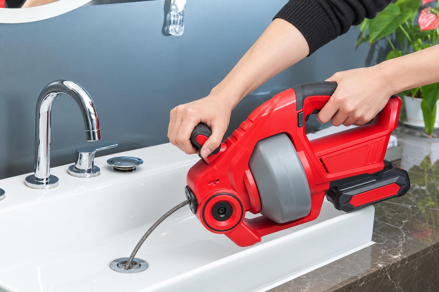 Abflussriniger in Waschbecken